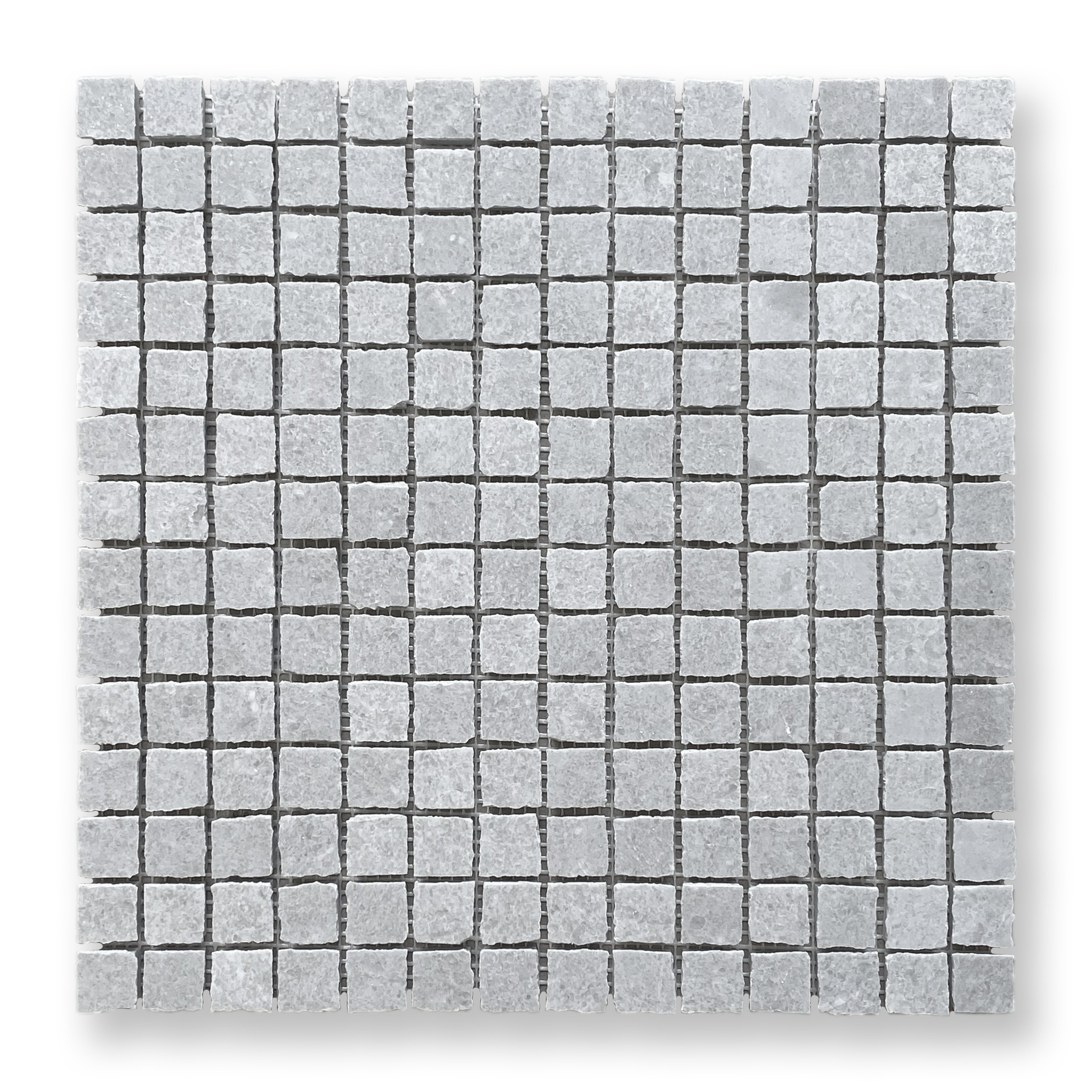 Cortona Cinder Grey Natural Stone Artisan Cut Small Square Mosaic Tile — Grey, Square