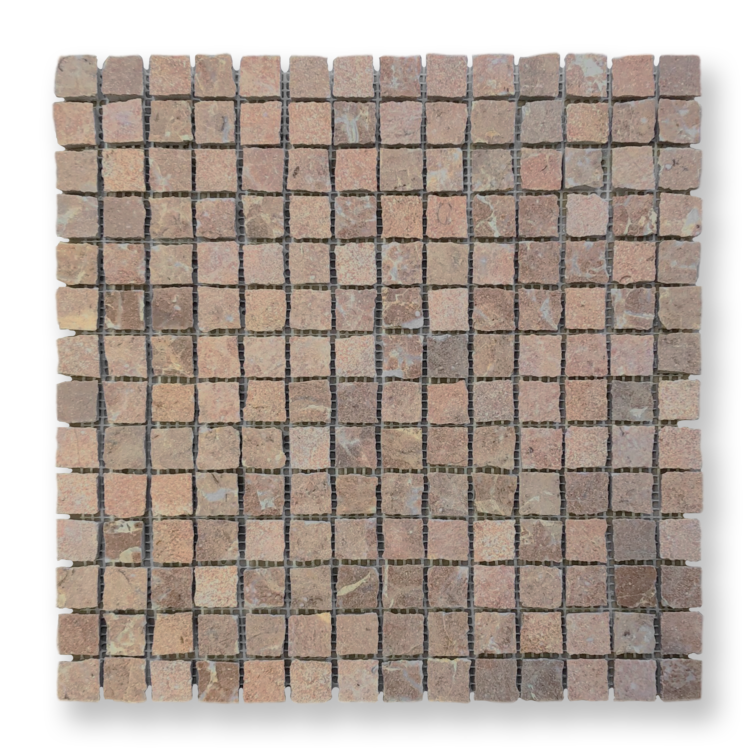Cortona Rosa Murcia Natural Stone Artisan Cut Small Square Mosaic Tile — Pink, Square