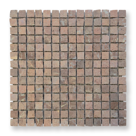 Cortona Rosa Murcia Natural Stone Artisan Cut Small Square Mosaic Tile — Pink, Square