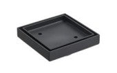 Black square tile insert floor drain ( 90 mm outlet)D444B