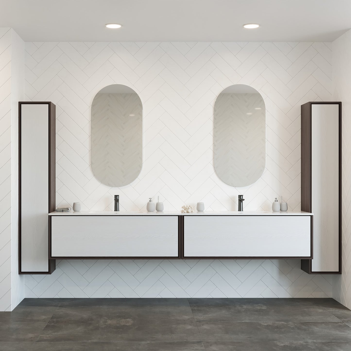 DP5010HN Pill Shape Polished Edge Mirror with Hangers