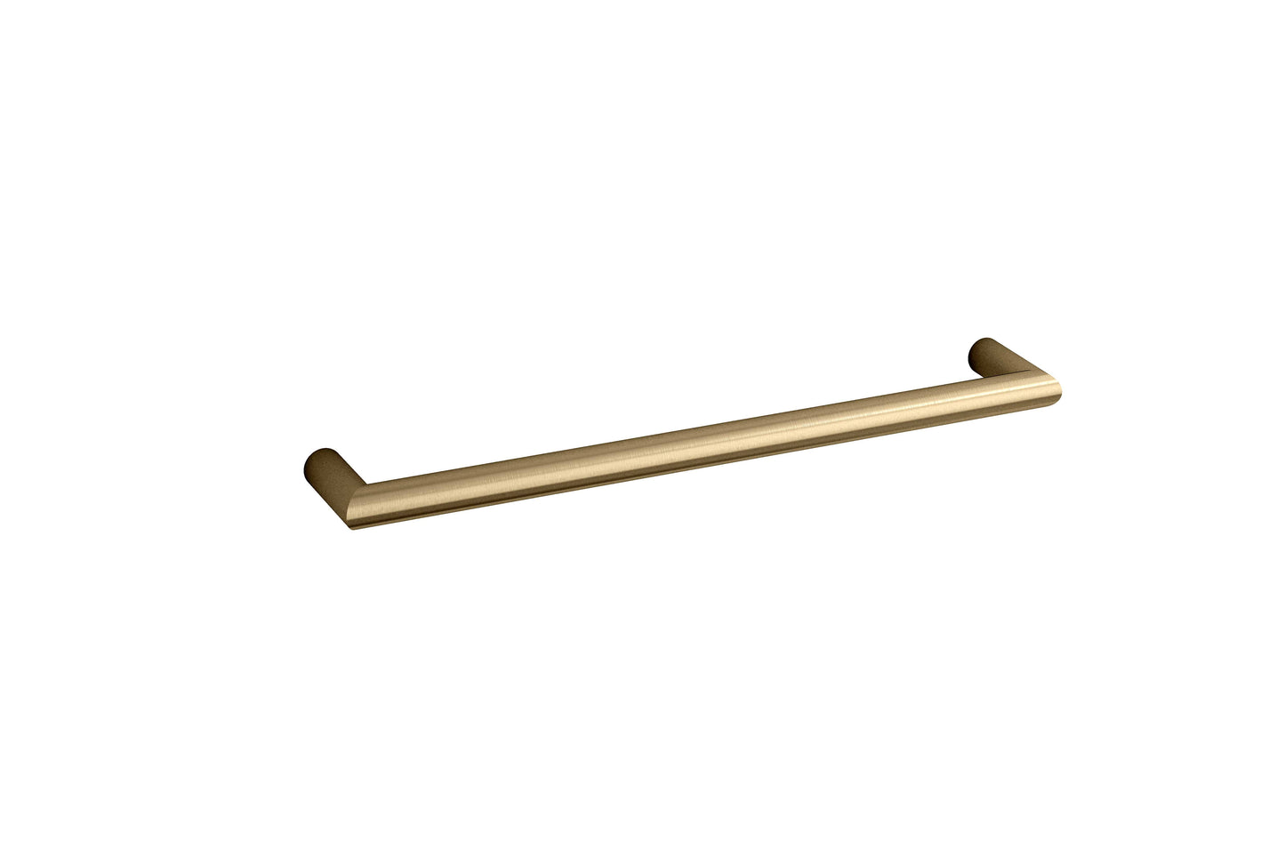DSR6BB Brushed Brass Round Single Bar Heated Towel Rail