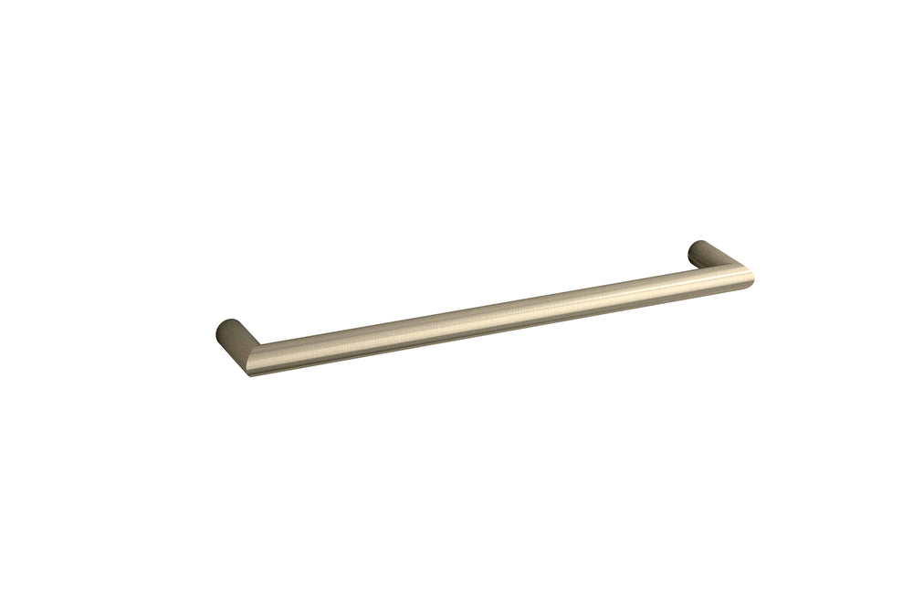 DSR6BN Brushed Nickel Round Single Bar Heated Towel Rail