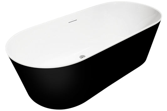 Elinea 1500/1790 Freestanding Bath with Integrated Overflow (Black)