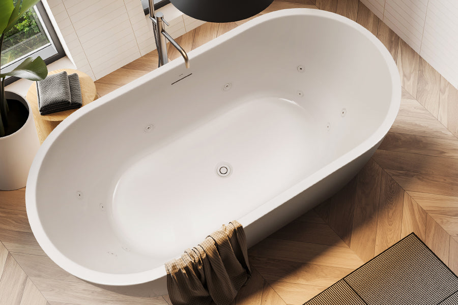 Elisi 1700 Freestanding Spa Bath 12-Jets with Integrated Overflow