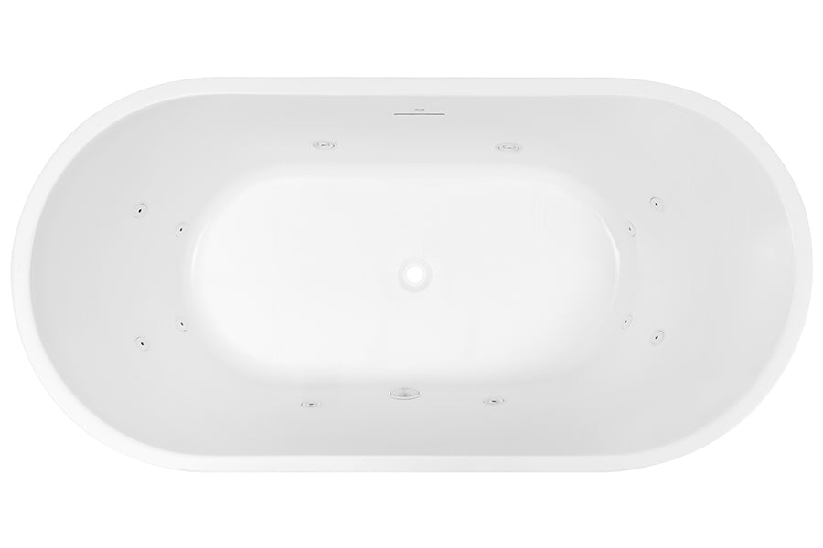 Elisi 1700 Freestanding Spa Bath 12-Jets with Integrated Overflow