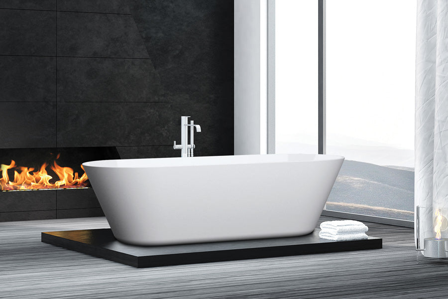 Elinea 1500/1790 Freestanding Bath (White) — Acrylic Baths, Oval Baths