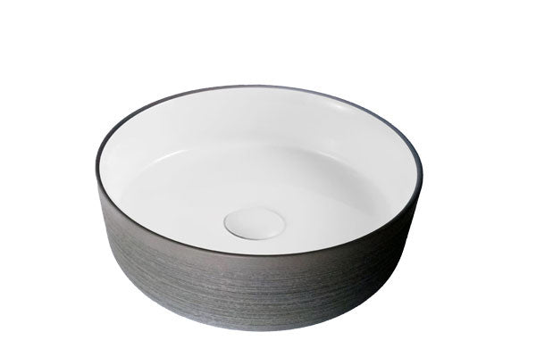 Florencia Counter Top Basin Gloss White/ Textured Gun Metal