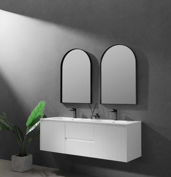 Lukka Bathware Arco Frame Mirror LK-FMAR6090 — Brushed Nickel, Wall Mirrors, Arch