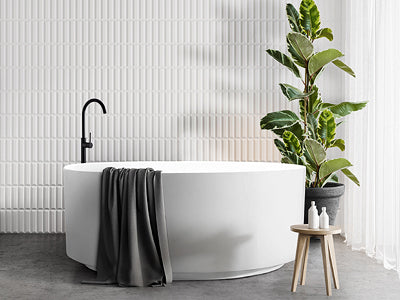 Florencia 1400 Freestanding Bath with Integrated Overflow — White Baths, Acrylic Baths, Oval Baths