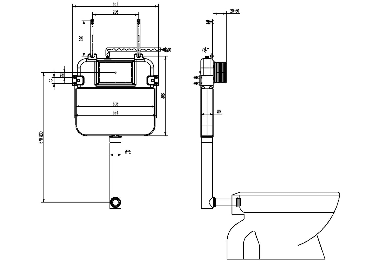 R&T IN-WALL CISTERN (G30033)