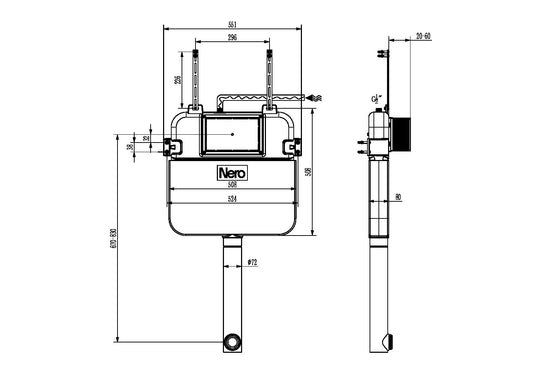 CONCEALED PNEUMATIC IN WALL CISTERN (G30035)