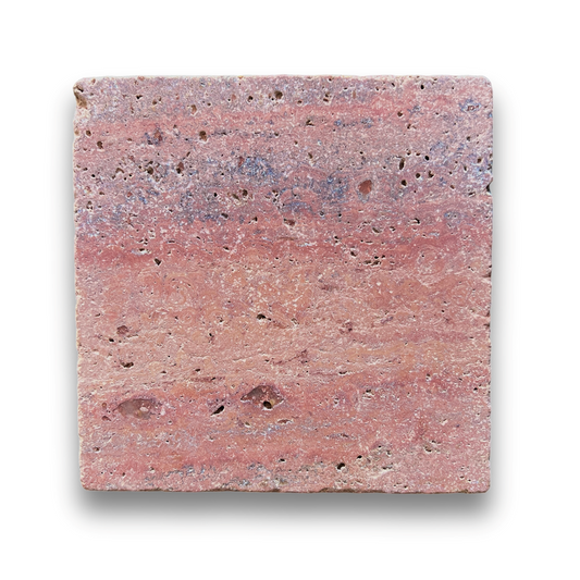 Gerroa Red Travertine Tumbled Natural Stone Square Tile