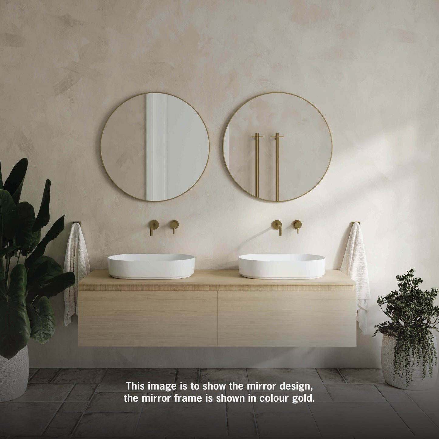 GR6060WD Round White Framed Mirror Including Demister
