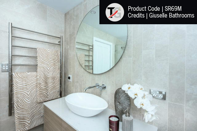 SR69M Straight Round Polished Ladder Heated Towel Rail