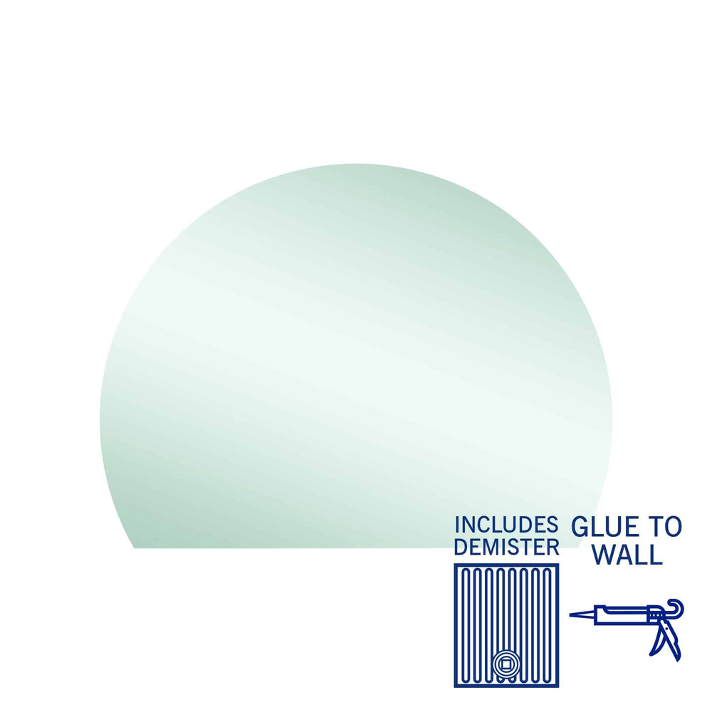 HD1290GTD D-Shaped Polished Edge Mirror with Demister