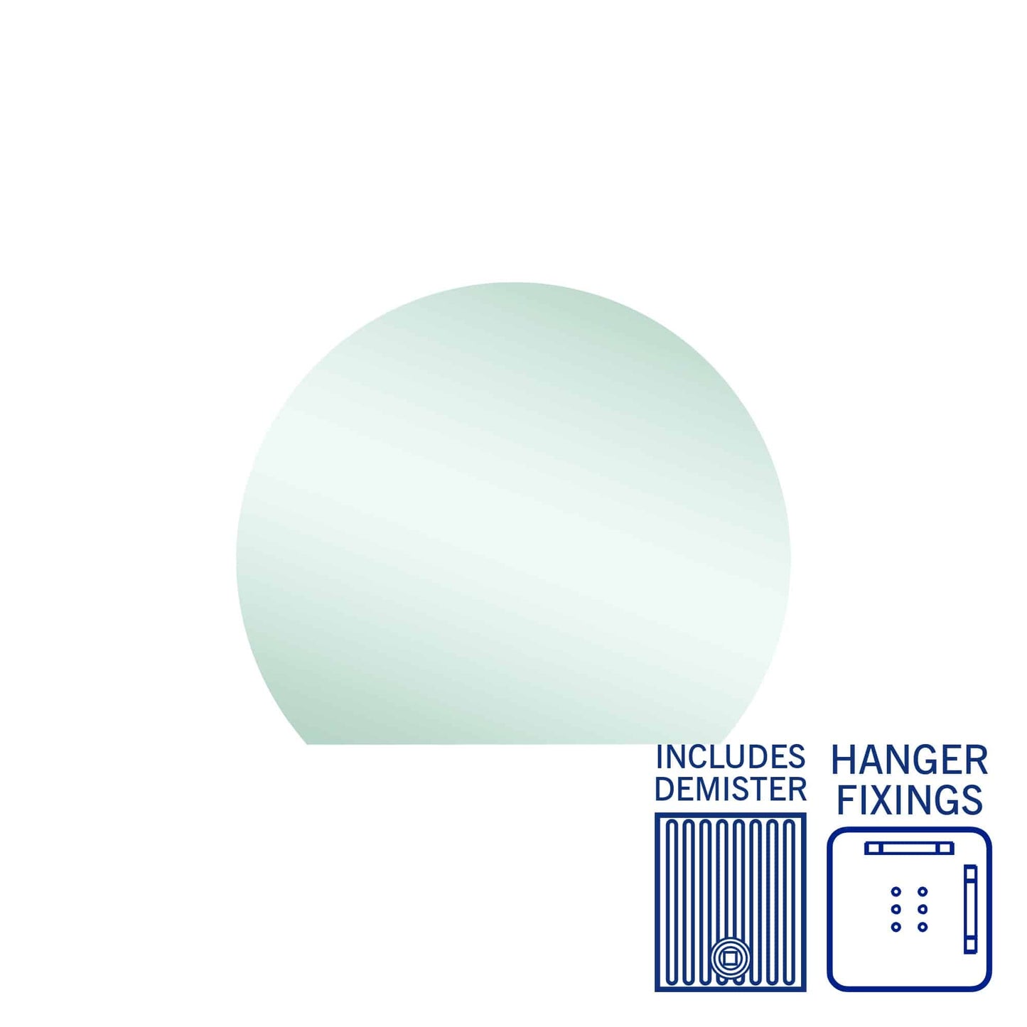 HD9075HND D-Shaped Polished Edge Mirror
