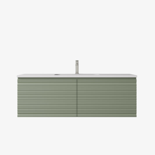Sedona Olive Green Fluted Wall Hung PVC Cabinet LK-MS1221W-OG
