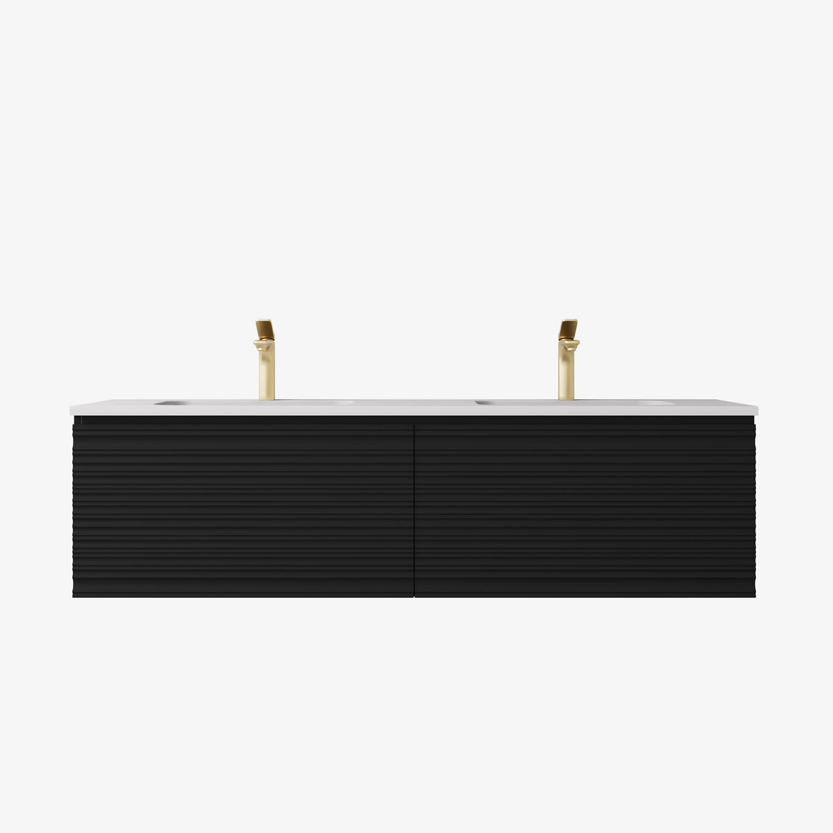 Sedona Matte Black Fluted Wall Hung PVC Cabinet LK-MS1221W-MB