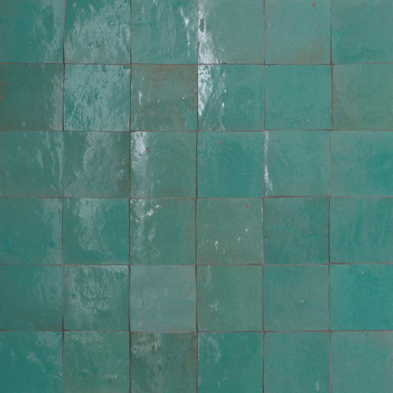 Medina Jade Green Moroccan Zellige Square Tile