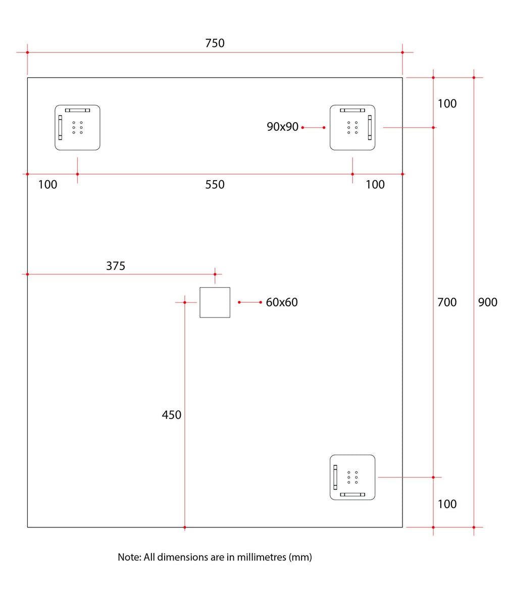 JS9075HN Rectangle Polished Edge Mirror