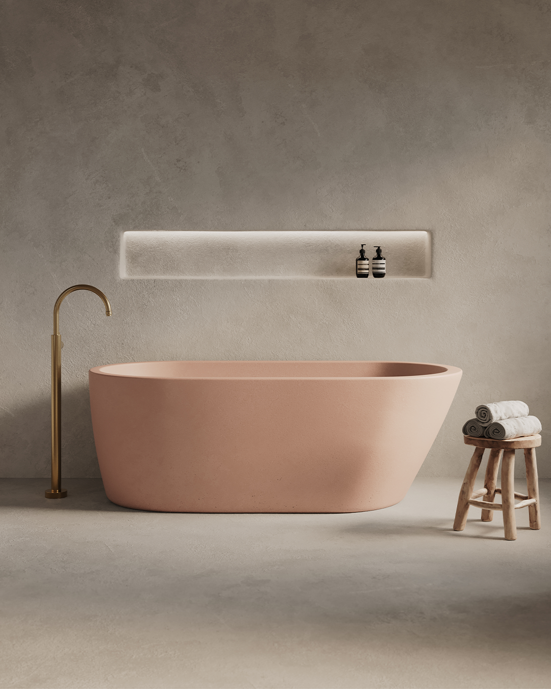 Juno Freestanding Bathtub (Blush Pink)