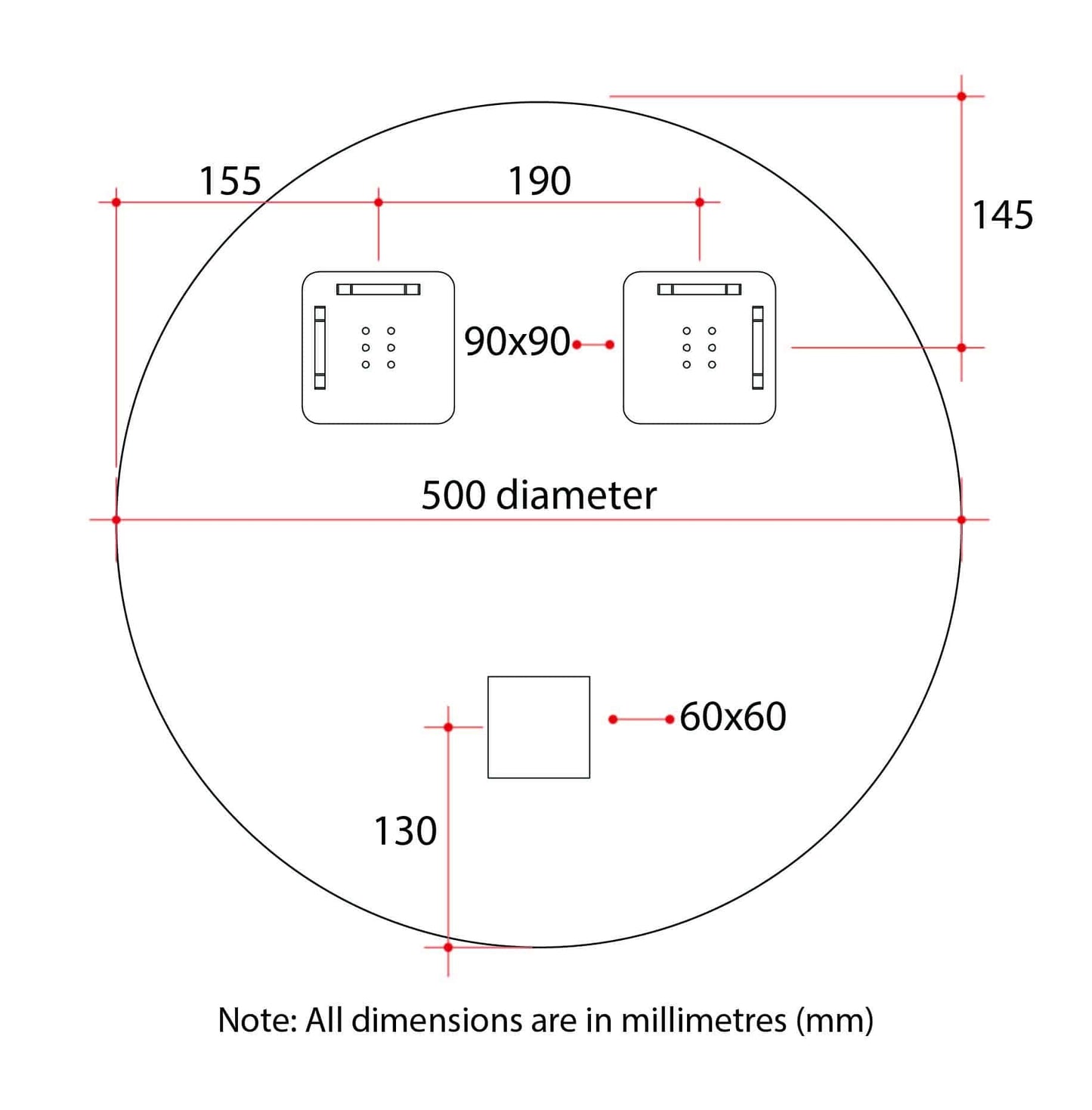 KR5050HN Round 18mm Bevel Edge Mirror