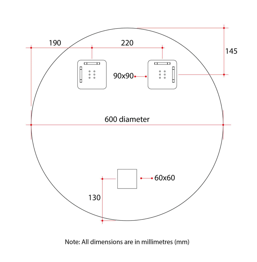 KR6060HN Round 18mm Bevel Edge Mirror