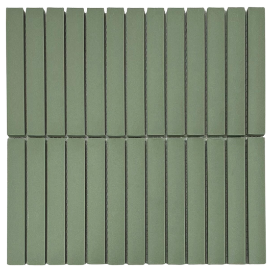 KYOTO GREEN UNGLAZED JAPANESE LOOK KIT KAT MOSAIC TILE
