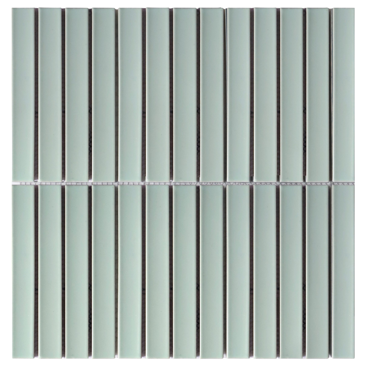 Kyoto Mint Japanese Look Kit Kat Mosaic Tile — Green, Ceramic, Rectangle, Kit Kat & Finger