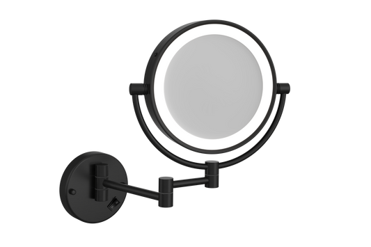 L155CSMCB 1&5x Magnification Matt Black Mirror with Light