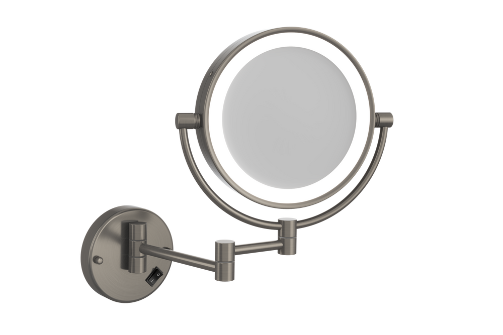 L155CSMCBN 1&5x Magnification Brushed Nickel Mirror with Light