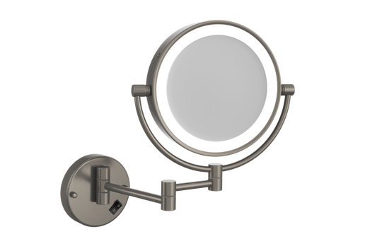 L155CSMCBN 1&5x Magnification Brushed Nickel Mirror with Light