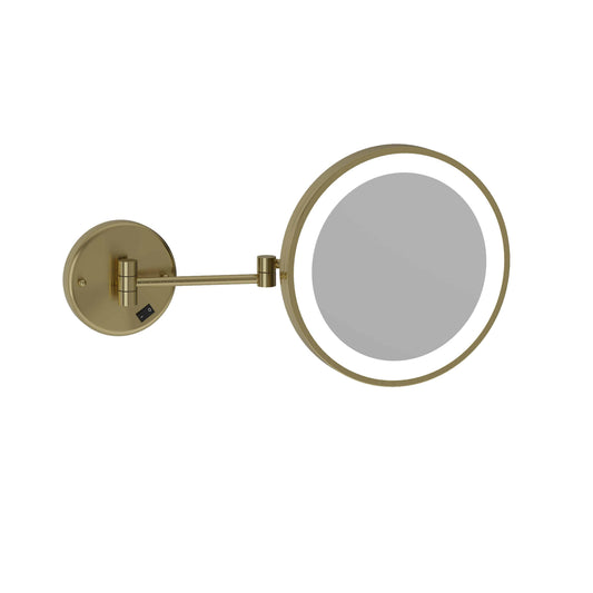 L252CSMCBB 3x Magnification Brushed Brass Mirror with Light