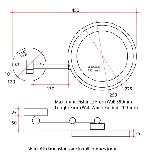 L253CSMC 3x Magnification Mirror with Light