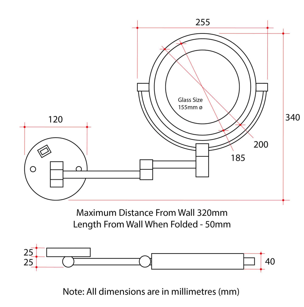 L258CSMC 1&8x Magnification Mirror with Light