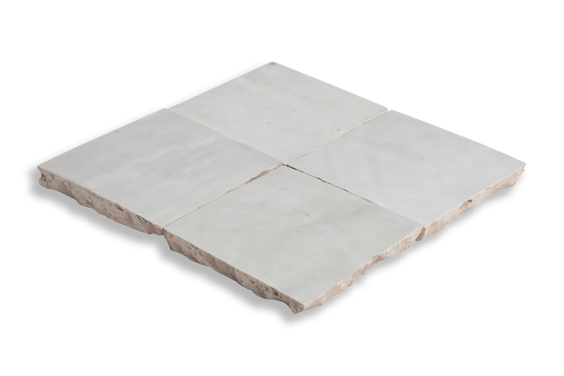 Medina White Lily Moroccan Zellige Square Tile