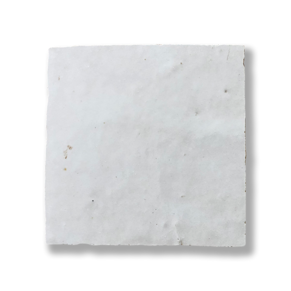 Medina White Lily Moroccan Zellige Square Tile