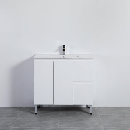 Alpha Ensuite Free Standing PVC Vanity Ensuite Gloss White LK-AL93RL