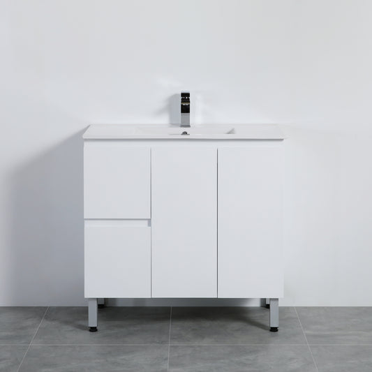 Alpha Ensuite Free Standing PVC Vanity Ensuite Gloss White LK-AL93LL