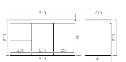Alpha Ensuite Wall Hung PVC Vanity Ensuite Gloss White LK-AL93LW