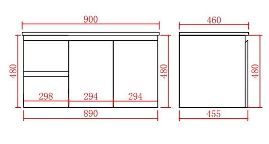 Alpha Wall Hung Vanity with soft closing LK-AL94LW