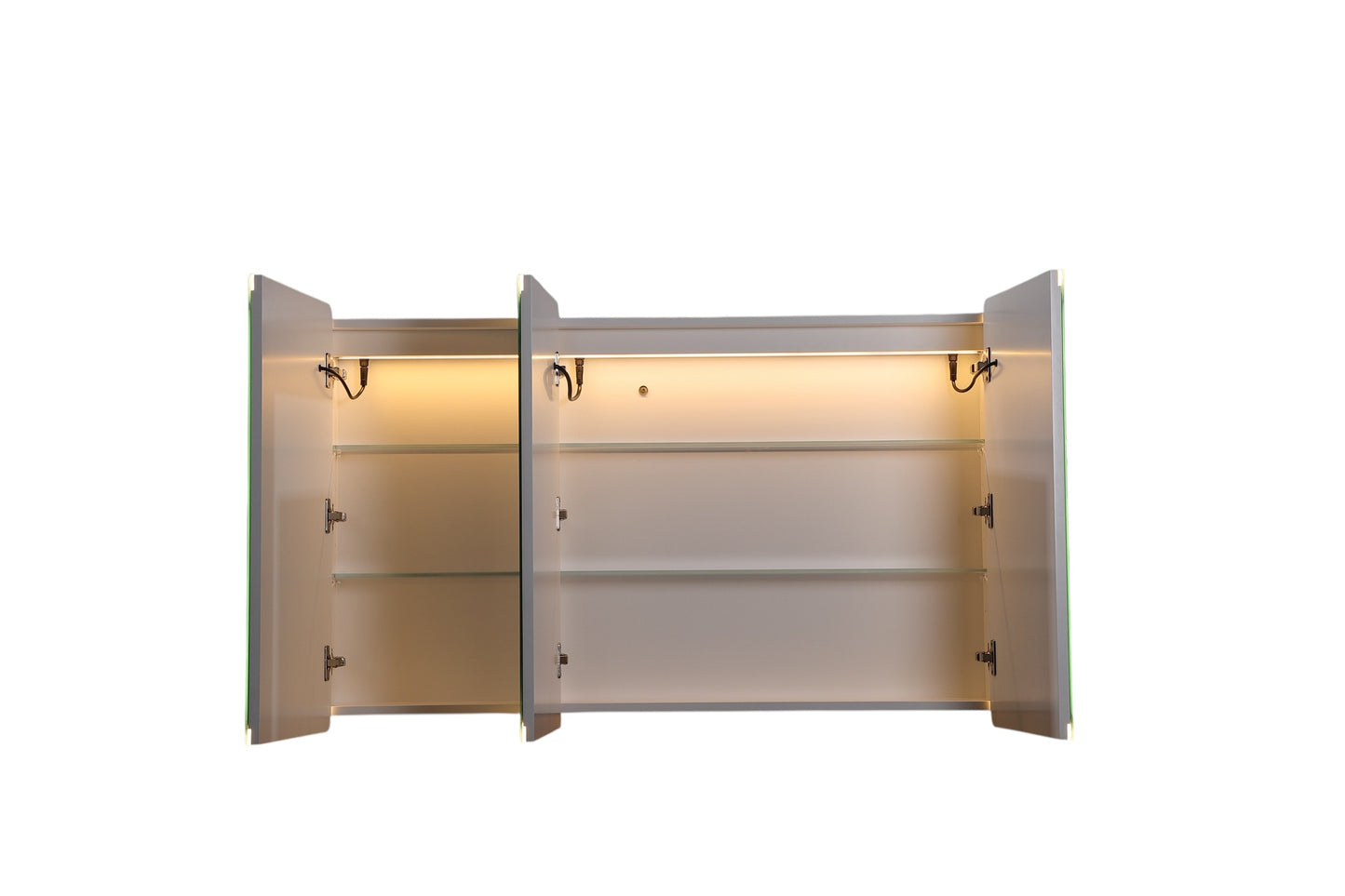 Avola PVC LED Mirror Matte White Cabinet With LED Lights Lk-almc1200mw-3lights