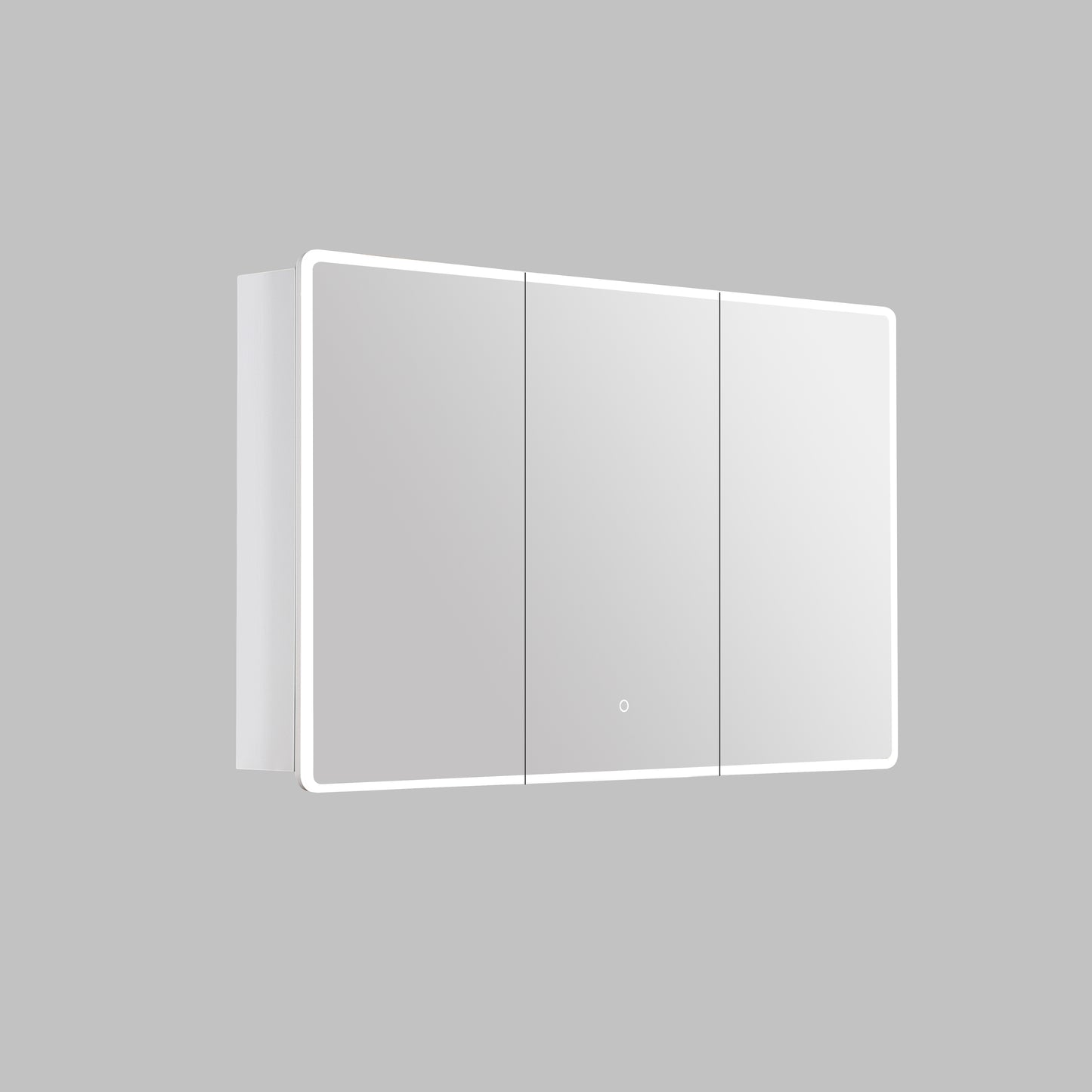 Avola PVC LED Mirror Matte White Cabinet With LED Lights Lk-almc1200mw-3lights