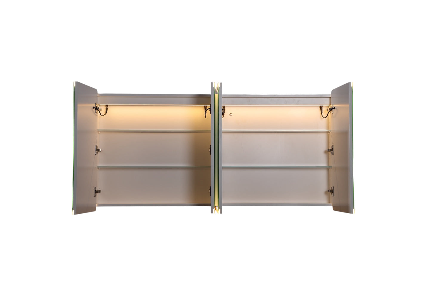 Avola PVC LED Mirror Matte White Cabinet With LED Lights Lk-almc1500mw-3lights