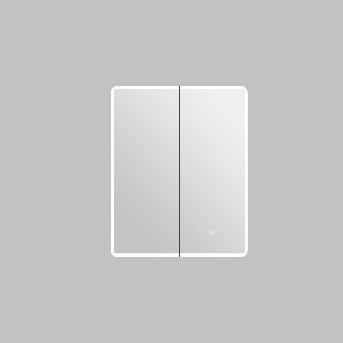 Avola PVC LED Mirror Matte White Cabinet With LED Lights Lk-almc600mw-3lights