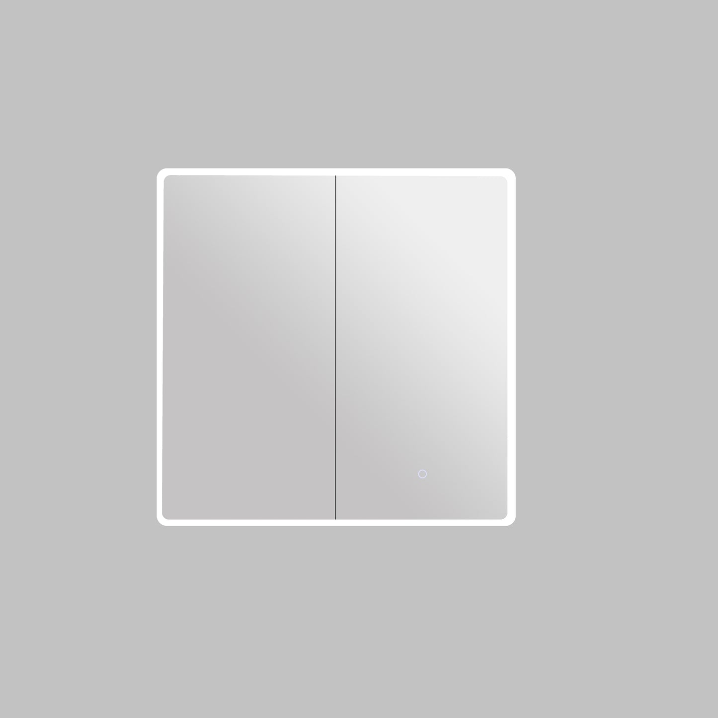 Avola PVC LED Mirror Matte White Cabinet With LED Lights Lk-almc750mw-3lights