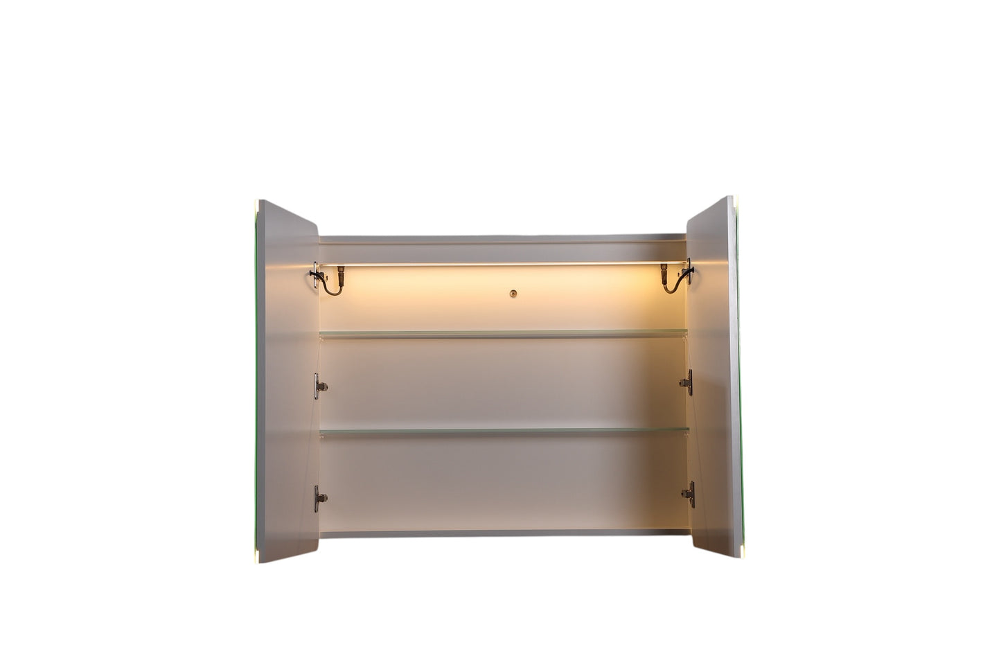 Avola PVC LED Mirror Matte White Cabinet With LED Lights Lk-almc900mw-3lights