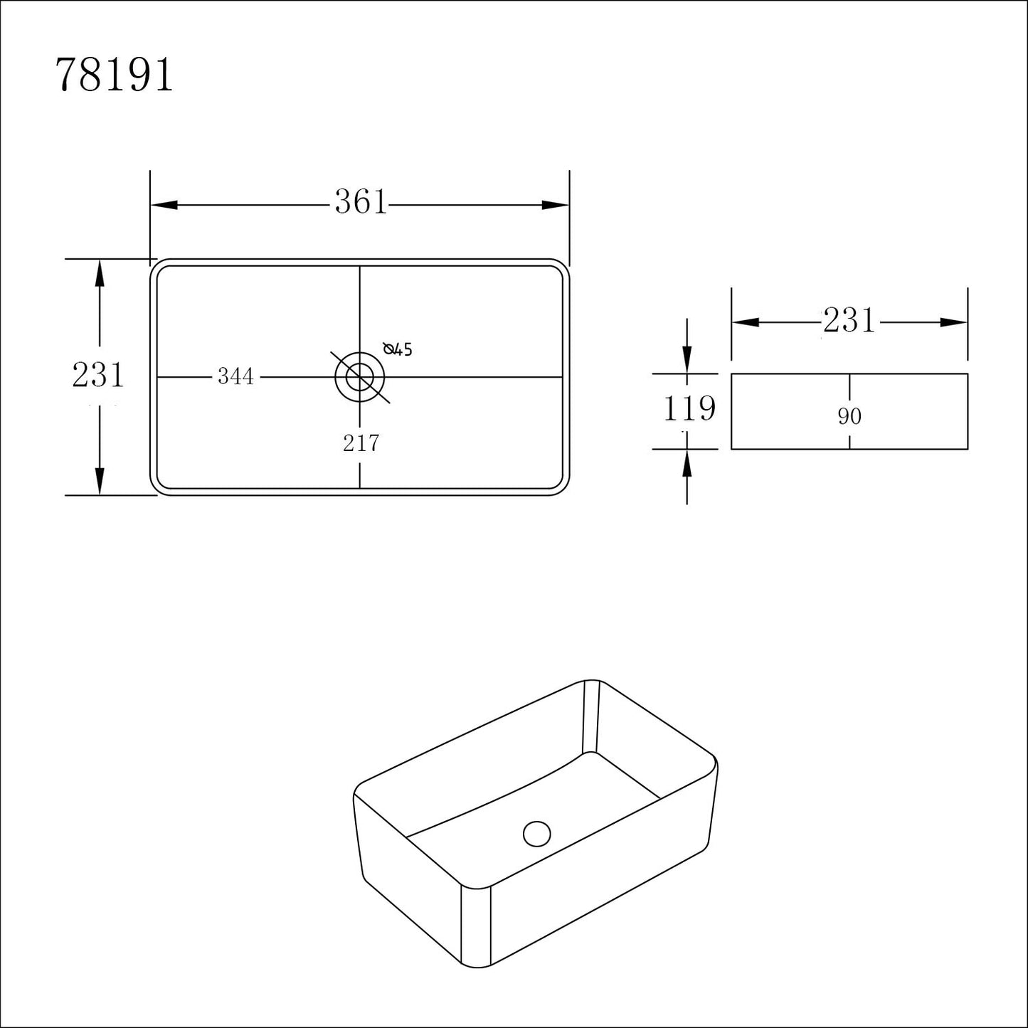 Crete Ceramic Above Counter Basin LK-CA360