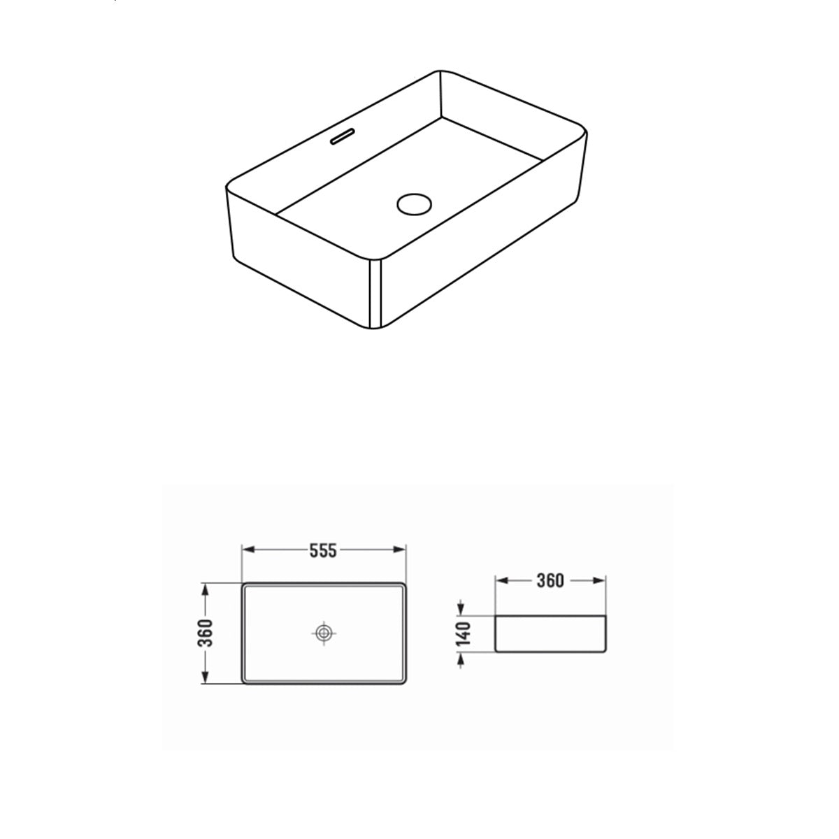 Crete Ceramic Above Counter Basin LK-CA555-OF